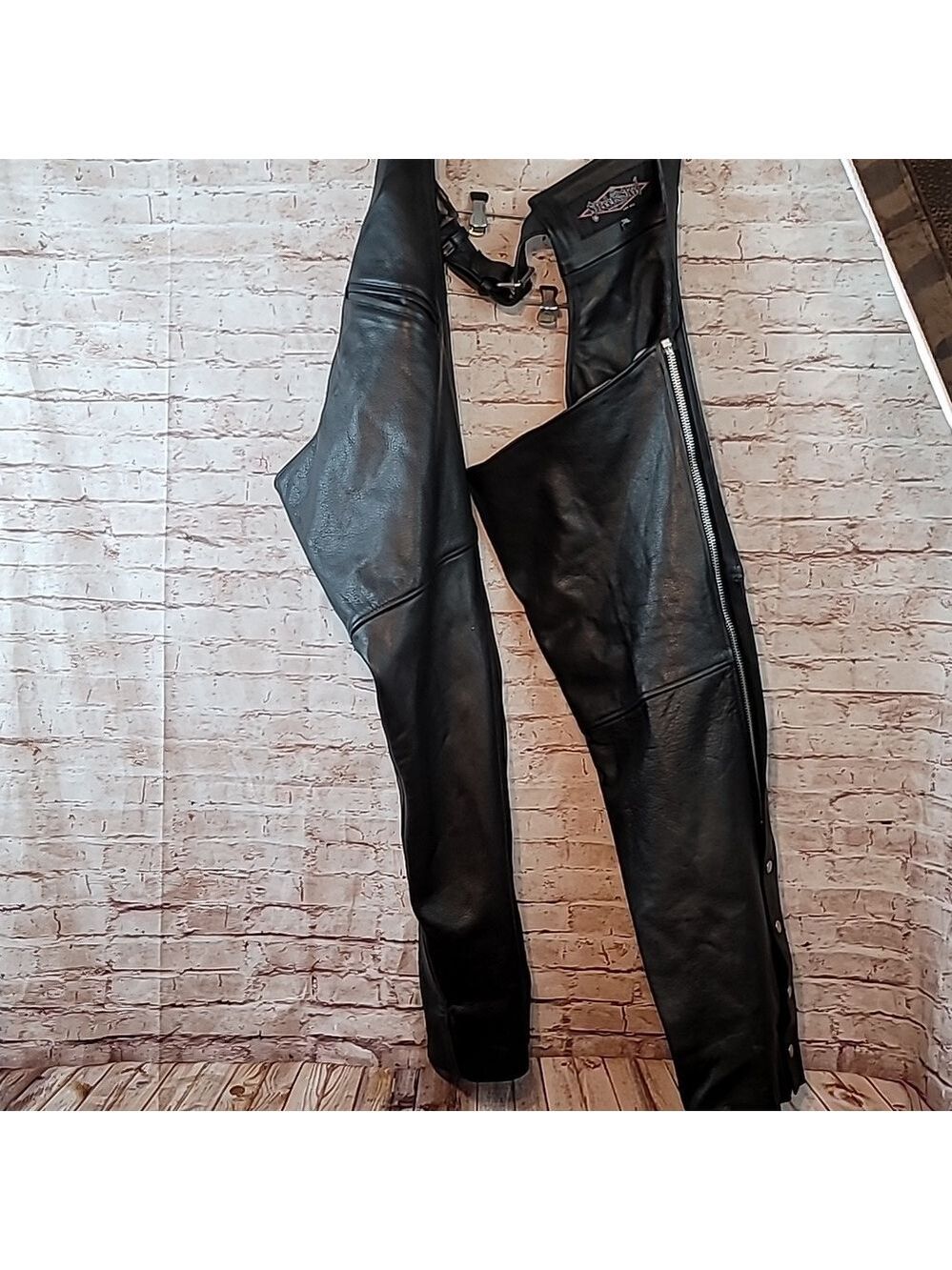 Street & steel leather riding motorcycle chaps 3xl